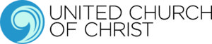 The National United Church of Christ logo, a light blue comma resembling a wave in front of a darker blue circle