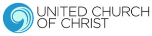 The National United Church of Christ logo, a light blue comma resembling a wave in front of a darker blue circle