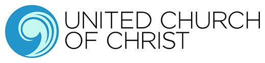 The National United Church of Christ logo, a light blue comma resembling a wave in front of a darker blue circle