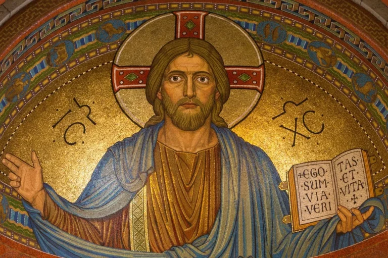 Image of Christ on a gold background