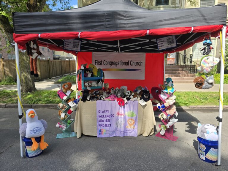Image of a booth with stuffed animals in it